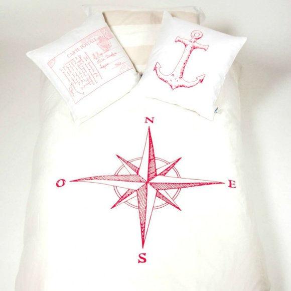 ORGANIC COTTON COMPASS  DUVET COVER DOUBLE - Picture 1 of 3